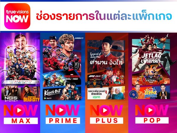 ช่องรายการในแต่ละแพ็กเกจแอปทรูวิชั่นส์ นาว