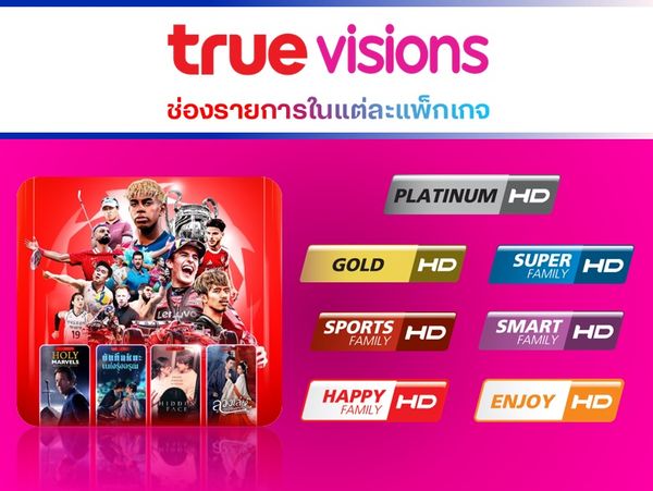 หมายเลขช่องรายการ ทรูวิชั่นส์ ในแต่ละแพ็กเกจ