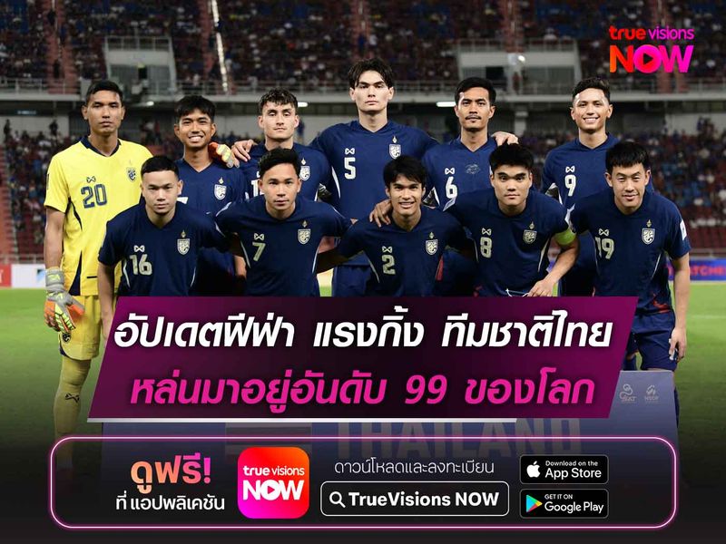 อัปเดตฟีฟ่า แรงกิ้ง ทีมชาติไทย หล่นมาอยู่อันดับ 99 ของโลก