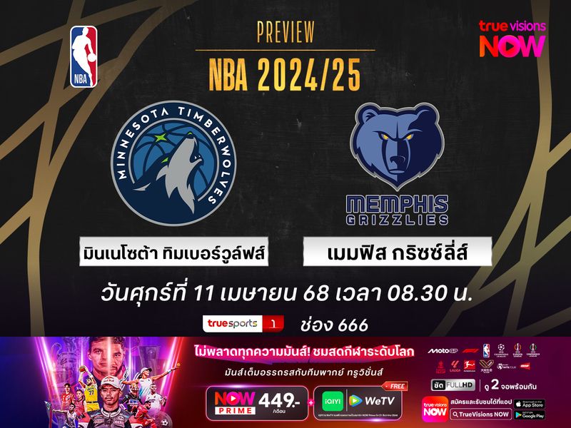 พรีวิว เอ็นบีเอ มินเนโซต้า ทิมเบอร์วูล์ฟส์ @ เมมฟิส กริซซ์ลี่ส์