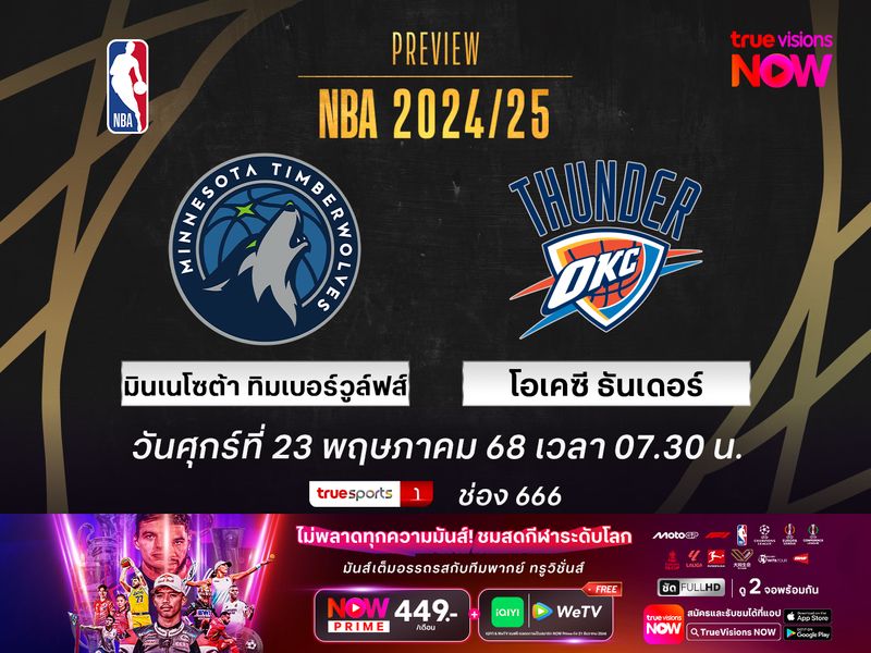 พรีวิว เอ็นบีเอ เพลย์ออฟ  มินเนโซต้า ทิมเบอร์วูล์ฟส์ @ โอเคซี ธันเดอร์