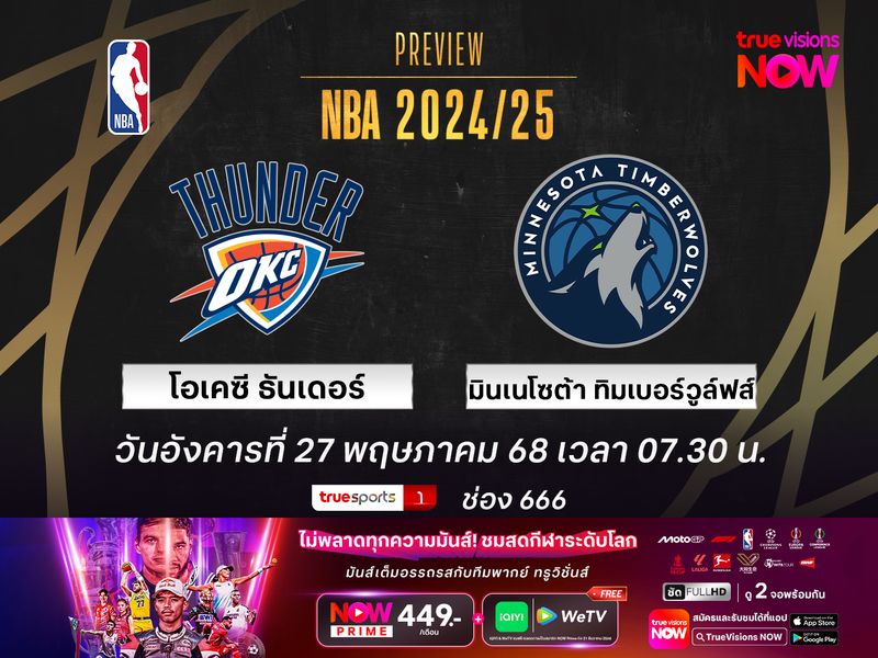 พรีวิว เอ็นบีเอ เพลย์ออฟ  โอเคซี ธันเดอร์ @ มินเนโซต้า ทิมเบอร์วูล์ฟส์