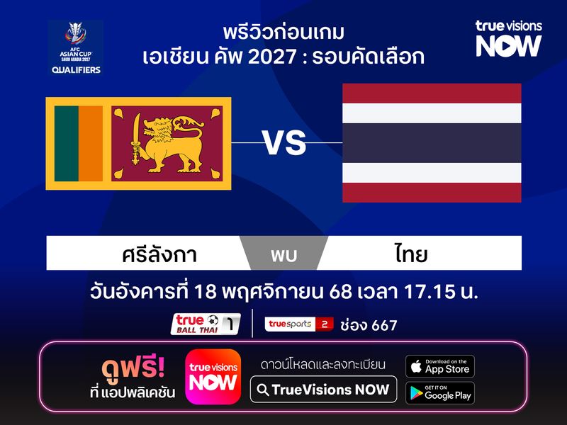 พรีวิวฟุตบอลเอเชียนคัพ ทีมชาติไทย บุกเยือน ศรีลังกา