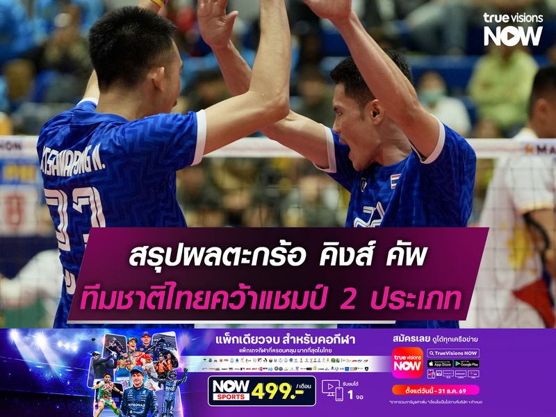 สรุปผลตะกร้อ คิงส์ คัพ ไทยคว้าแชมป์ 2 ประเภท